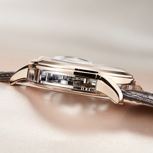 OBLVLO डिजाइनर Tourbillon पुरुषों मैकेनिकल घड़ियाँ असली लेदर हीरा Bezel स्टील कंकाल डायल पुस्तिका-पवन घड़ियाँ - Product Image 3