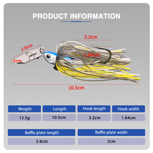 Esca da Pesca Jig con Lama Buzz Bait Chatter Bait <span class=keywords><strong>Esche</strong></span> con Gonna in Silicone Jig per Bass Spinnerbait - Product Image 2
