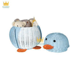 Cestas de Almacenamiento Tejidas de Ratán con Diseño de Pingüinos, Hechas a Mano, Lindas y Decorativas, Organizador de Juguetes para Bebés, Precio Accesible, en Tendencia - Product Image 3