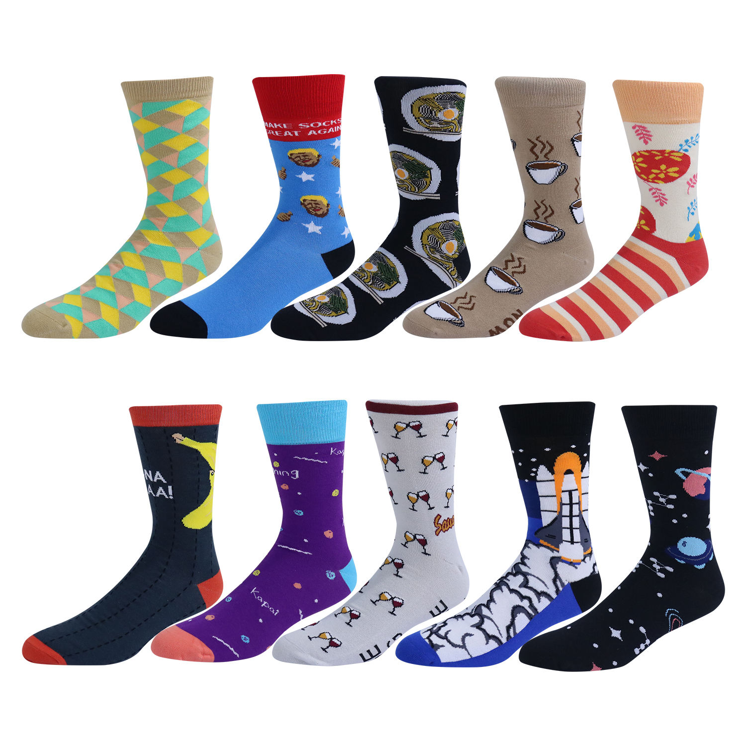 Customized Wholesale logo Design Bamboo Socken Chaussette High Quality Fashion Colorful Happy Funny Crew Cotton Men Socks