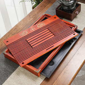 Solid Wood <b>Tea</b> <b>Tray</b> Rectangle Lacquered Multifunction Storage <b>Tea</b> Table - Product Image 2