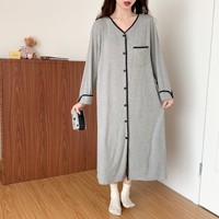 Vente en gros d'usine/OEM [3218 avec coussin de poitrine] Robe de maternité post-partum en modal pour l'automne/hiver, pour l'allaitement