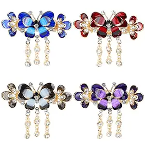 Cristalli di farfalla coreano decorativo in metallo dorato artigli per capelli clip morsetti ciondola mollette francesi ciondolo con strass