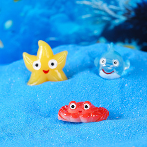 Figurines miniatures en résine d'animaux marins, décorations d'aquarium, étoile de mer, tortue, pieuvre, ornement de bureau - Product Image 3