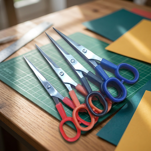 Ciseaux à cheveux ultra-légers 5,5 pouces économiques pour droitiers, manche court, lame convexe en acier, manche en plastique, prix abordable pour salon - Product Image 3