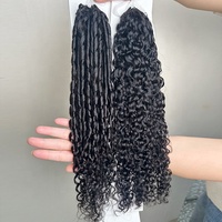 Cheveux Humains au Crochet 15A Effilés, Extensions de Cheveux Humains Bouclés Birmans Bruts Micro-Nœuds Pré-Séparés Doux