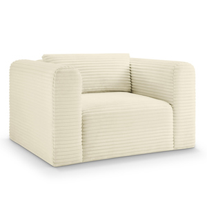 Sillón Moderno para Sala de Estar, Sillón de <span class=keywords><strong>Pana</strong></span> Crema, Sillón de Descanso. - Product Image 3