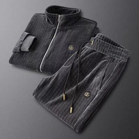 Ensemble de sport de loisirs H en coton 100% authentique blanc automne et hiver taille plus ensemble deux pièces nouvelle couleur bloc rayure latérale tissage