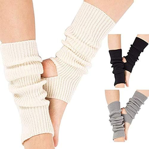 Calcetines de yoga tejidos a la moda para mujeres y niñas, calcetines de entrenamiento, calentadores de piernas de baile sin dedos, hasta la rodilla - Product Image 1