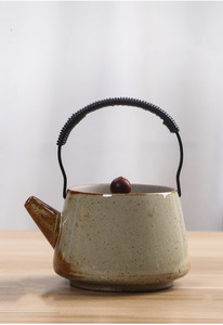 Tetera Pequeña de Cerámica Rústica Creativa Estilo Japonés para Té Kungfu con Asa Retro - Product Image 4
