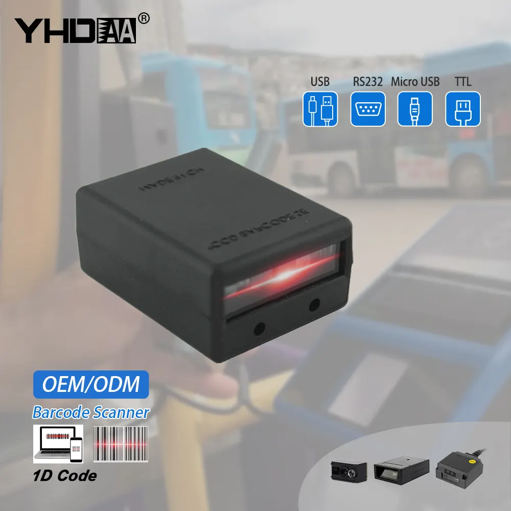 1D 2D QR Scanner de código de Barras Motor Módulo Embutido CCD Módulo Leitor de Código de Barra Fixa para o Quiosque RS232 Interface USB OEM ODM