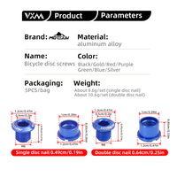 Vis de pédalier VXM en alliage d'aluminium léger, simples 4,9 mm/doubles 6,4 mm, 5 pièces/kit, vis de disque dentaire, pièces de vélo