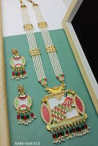 Impresionante conjunto de collares tradicionales para mujer, colección de bodas y ropa festiva india a precios al por mayor de India - Product Image 4