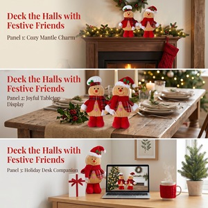 Adornos Navideños de Plástico al por Mayor, Hombre de Jengibre, Hechos a Mano, Ecológicos, Musicales, para Mesa, Decoración del Hogar y Regalos - Product Image 6