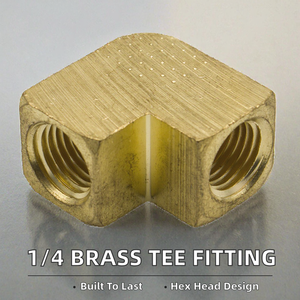 Raccord en T en laiton forgé à tête hexagonale fileté femelle 1/4 - Product Image 2