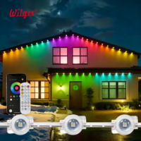 Luces Inteligentes Permanentes para Aleros Exteriores, Cambio de Color RGB, Impermeables IP67, Control Dual por Aplicación y Control Remoto, Sincronización con Música, Garantía de 5 Años