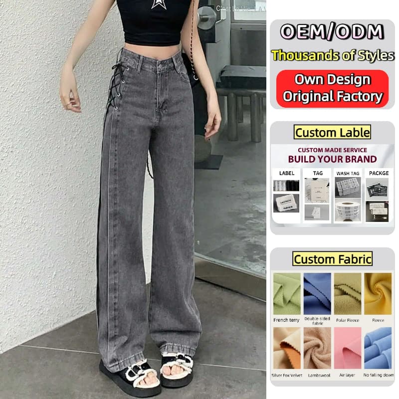 Elegante amp; Caliente lado de encaje hasta jeans a precios