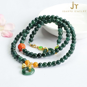 Birmanie Jadéite <span class=keywords><strong>Collier</strong></span> Avec Glands Véritable Pierre Ronde Donut Jade <span class=keywords><strong>Collier</strong></span> De Perles Pour Les Femmes Bleu Myanmar Jade Perles <span class=keywords><strong>Collier</strong></span> - Product Image 4