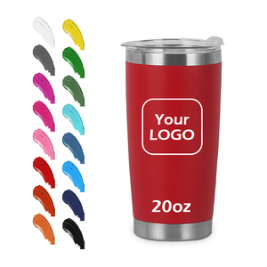 Bouteille d'eau à double paroi isolée sous vide de 20 oz, tasse à café en acier inoxydable, mince, 20 oz, gobelet haut et fin avec couvercle hermétique et paille - Product Image 1