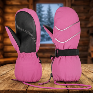 Custom Winter Ski <b>Gloves</b> Waterproof Breathable Insulated Zipper Snowboarding Mittens Factory Wholesale - Product Image 4