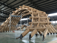 Structure décorative de poutre en bambou de parc extérieur modulaire préfabriqué de kiosque en bois de bambou