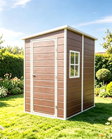 Abri de jardin 3x5 pieds en plastique PP avec structure en acier galvanisé, résistant aux intempéries et imperméable