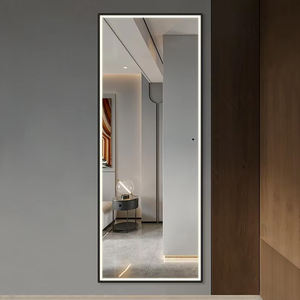 Miroir intelligent à cadre en aluminium - Montage au sol et au mur, miroir de salle de bain avec capteur de mouvement, écran tactile, anti-buée, anti-explosion - Product Image 3