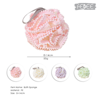 Offre Spéciale 50g dentelle bain maille pouf exfoliant corps épurateur douche éponge boule pour femmes et hommes