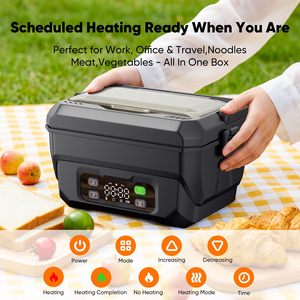 Boîte à lunch électrique sans fil Bencircle E07 1,5 L avec batterie 22500 mAh, chauffe-plat portable, récipient en acier inoxydable, ustensiles - Product Image 3