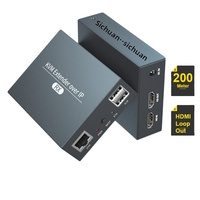 2026 HDMI KVM Extender über Netzwerk RJ45 IP RJ45 Ethernet USB für 200M Booster UTP/STP CAT5 CAT6 für Kamera