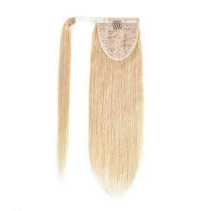 Extensiones de Cabello Humano Remy Brasileño de Doble Trama, Cola de Caballo Larga y Lisa con Clip para Mujer - Product Image 1