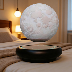 HCNT 360 °   Lampe lunaire magnétique rotative à dégradé de 16 couleurs, base à 3 couleurs, lumière lunaire tactile, haut-parleur, décoration de bureau - Product Image 4