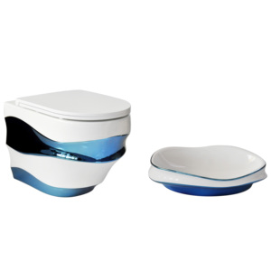 Nouvelle conception de <span class=keywords><strong>WC</strong></span> mural en céramique électro-plaqué, suspendu au mur, cuvette de toilette dorée - Product Image 6