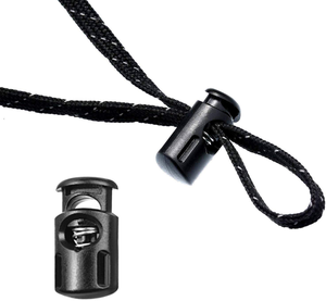 Chất lượng cao màu đen vòng dây khóa Stopper nhựa có thể điều chỉnh dây rút Stopper với dây kết thúc cho quần áo - Product Image 3