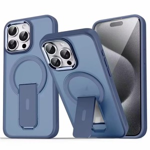 2024 nouveau luxe magnétique mat téléphone étui pour iphone 11 <span class=keywords><strong>12</strong></span> 13 14 15 16 pro max Plus support de Table support housse de protection - Product Image 1