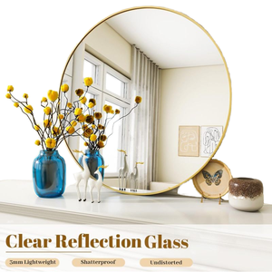 Tùy Chỉnh Vàng Đen Vòng Tròn Trang Trí Phòng Tắm Tường Gương Hiện Đại Cổ Lớn Treo Miroir Spiegel Đơn Giản Nhôm Gương - Product Image 2