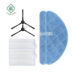 Ajuste para <span class=keywords><strong>Ropo</strong></span> Glass 3 / Glass 4 aspiradora robótica repuestos accesorios borde lateral Cepillo giratorio mopa paño trapo filtro Hepa - Product Image 1