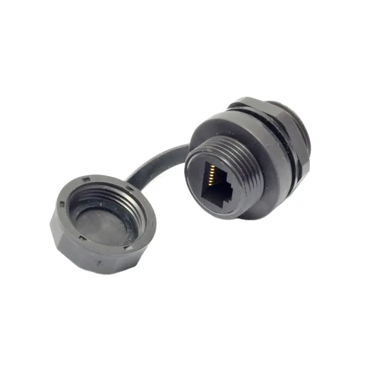 Connecteur imperméable IP67 IP68 CAT5 RJ45 pour l'extérieur, 10 pièces, monté sur panneau, femelle, connecteur métallique