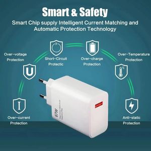 Wall Charger Block US/EU/UK <b>Plug</b> 67W <b>Fast</b> <b>Charging</b> Data Transfer USB-C Cable Charger Box for Phones - Product Image 3
