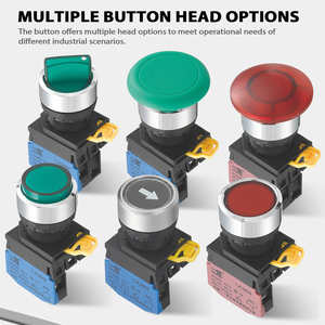 Bouton-poussoir plat en plastique LA36MA-BN/FH 22MM à bornes à vis, <span class=keywords><strong>symbole</strong></span> DIY sans flèche LED, rond, 1NO1NC, 10A, pour commande d'équipement - Product Image 6