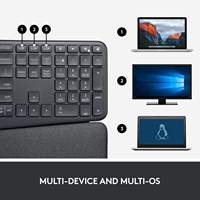 Clavier ergonomique sans fil Logitech ERGO K860, double mode, Logi Bolt 109, clavier à touches complètes avec repose-poignets pour la saisie au bureau