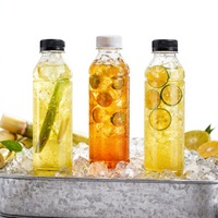 Bouteilles de boisson jetables en PET avec bouchons à vis sérigraphiés 330 ml pour sodas, café, jus, thé, brandy et smoothies