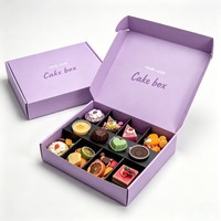 Boîte d'emballage personnalisée pour biscuits de fête avec logo, boîte en papier recyclable pour pique-nique, desserts, bonbons, gâteaux, avec séparateurs