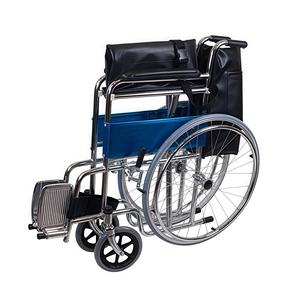 המכירה הטובה ביותר הבסיסית ידנית סטנדרטית בסיסית עם כיסא גלגלים ישר הסיטונאי עם מסגרת פלדה כרום מחיר זול - Product Image 3