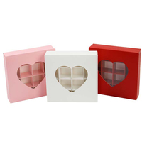 Boîte à 12 compartiments pour chocolats et desserts avec fenêtre transparente, idéale pour la Saint-Valentin et la décoration de fêtes