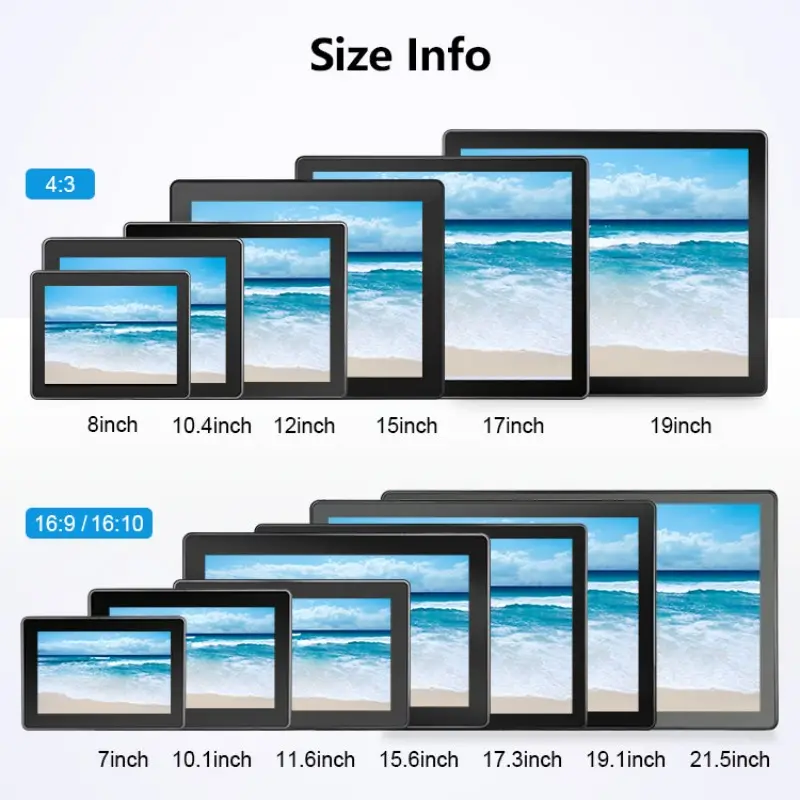 Panel PC Android layar persegi 10.4 inci, A64 RK3288 RK3568 RK3399 LAN Wifi 4G komputer layar sentuh terintegrasi otomatis