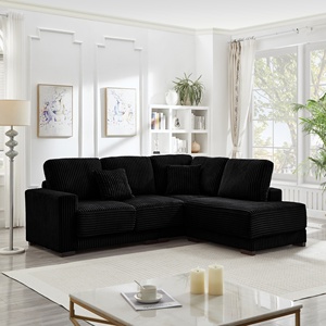 Sofá seccional de 93 pulgadas en forma de L, reversible, tapizado en pana, relleno de esponja suave, conjunto moderno para sala de estar. - Product Image 6
