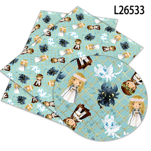 Gulungan kulit pola kartun untuk gulungan pita untuk bahan buatan tangan kerajinan dicetak silang kulit imitasi 30x136CM - Product Image 4