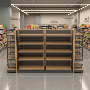 Estante Inclinado Premium para Abarrotes, Estantes Modernos y Duraderos para Supermercados, Combinación de Madera y Metal - Product Image 1