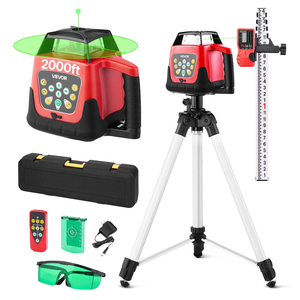 Kit de Nivel Láser Rotatorio VEVOR, Láser Verde Autonivelante de 360 Grados y 2000 pies, con Trípode, Receptor y Control Remoto - Product Image 1